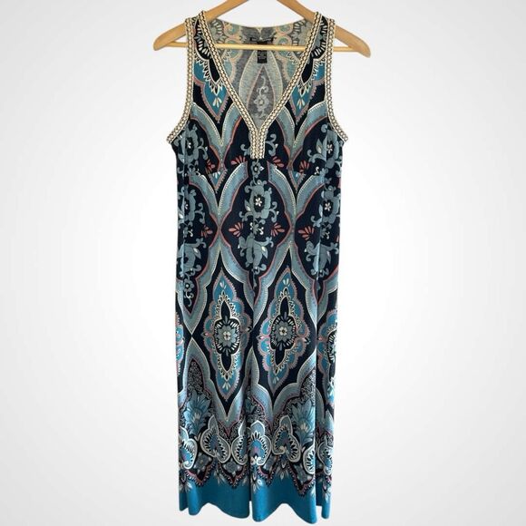 Lucky Brand Blue and White Midi Dress - Picture 1 of 9